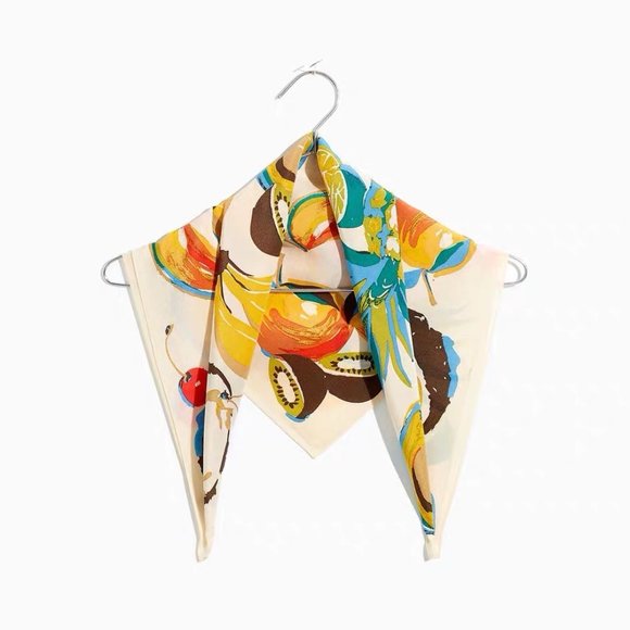 🍒NWOT Madewell Silk Bandana Fruit - Picture 2 of 4